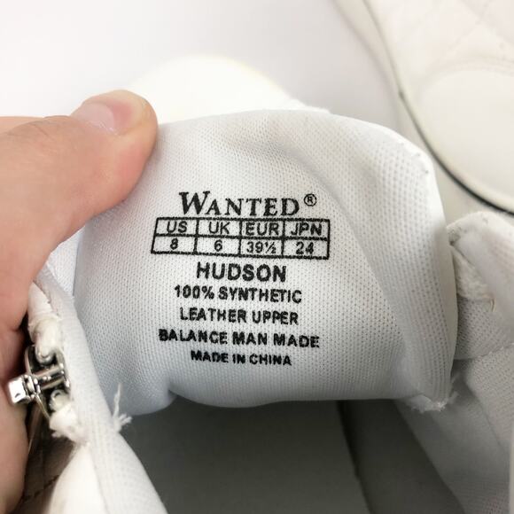 Wanted Womens Hudson High Top Sneakers 8 White Zipper Quilted Lace Up - Picture 10 of 10